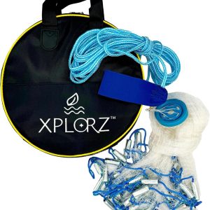 Cast Fishing Nets: 4ft/ 6ft/ 8ft Sizes for Saltwater & Freshwater Fishing - Enhanced with Heavy-Duty Zinc Sinker Weights
