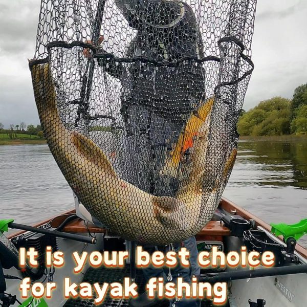 Folding Kayak Fishing Net with Aluminum Alloy Frame Rubber-Coated Nylon Net for Small Fishing Net Fishing Landing Net for Non-Slip Gloves Storage Bag - Image 5